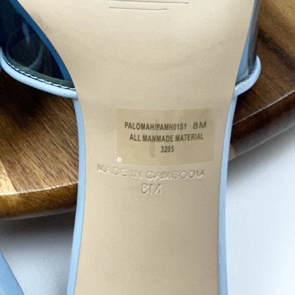 New NWOB Womens Steve Madden Paloma Blue Slip On Heeled Mules Sandals Size 8 M - Picture 8 of 8